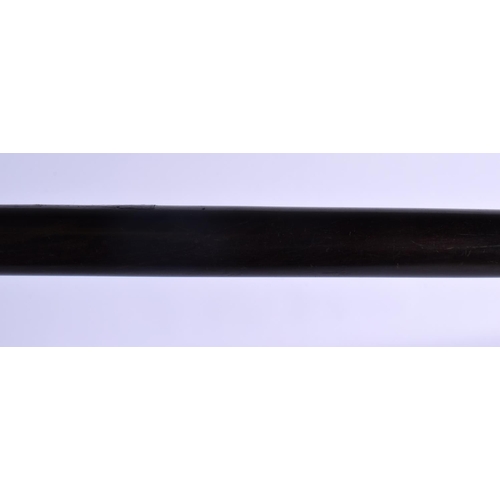 478 - A 19TH CENTURY VICTORIAN GOLD MOUNTED CANE possibly full length horn. 380 grams. 90 cm long.