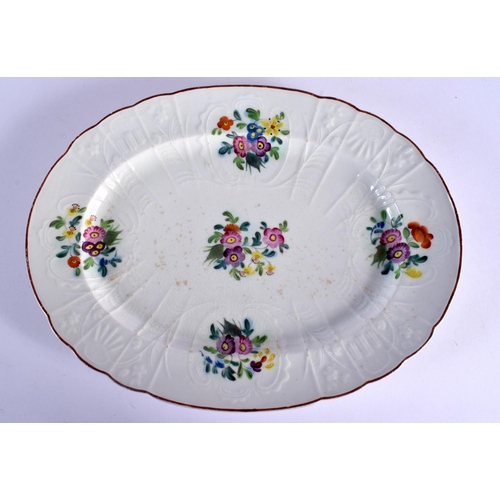 50 - A REGENCY COALPORT RAISED FLOWER DESIGN DISH together with a Spode cup and saucer etc. Largest 27 cm... 