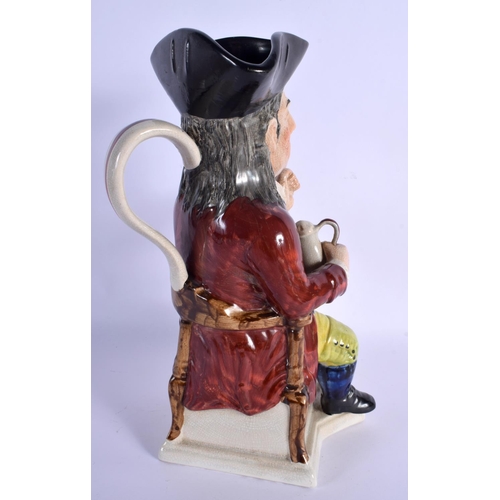 64 - A LARGE 19TH CENTURY ENGLISH POTTERY TOBY JUG together with two English plates. Largest 31 cm high. ... 