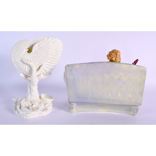 299 - A ROYAL DOULTON SWEET AND TWENTY FIGURE together with a Worcester shell vase. (2)