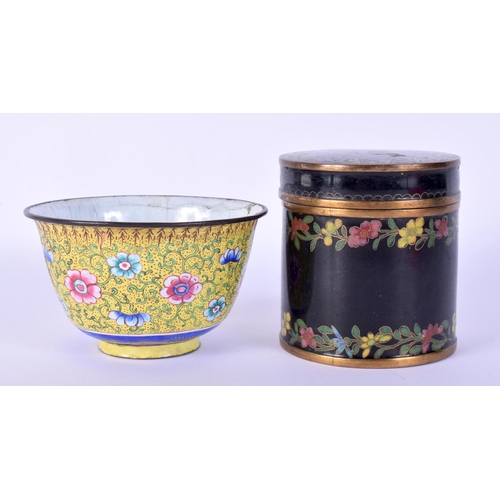15 - AN 18TH/19TH CENTURY CHINESE CLOISONNE ENAMEL TEABOWL Late Qianlong/Jiaqing, together with a Chinese... 