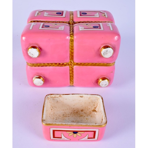 30 - A RARE 19TH CENTURY CHRISTOPHER DRESSER TEA CADDY WITH COVER 1891-1900 MADE BY MINTON'S STOKE ON TRE... 