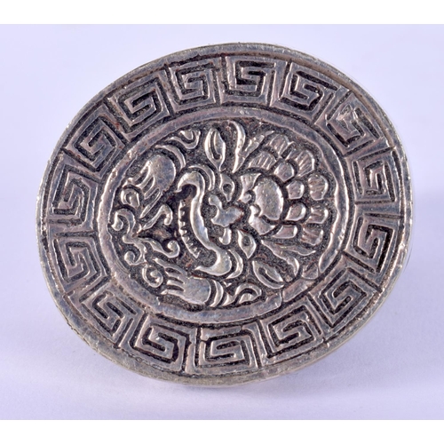 49 - A RARE 19TH CENTURY CHINESE TIBETAN BUDDHISTIC LION SEAL probably silver. 5 cm x 4 cm.