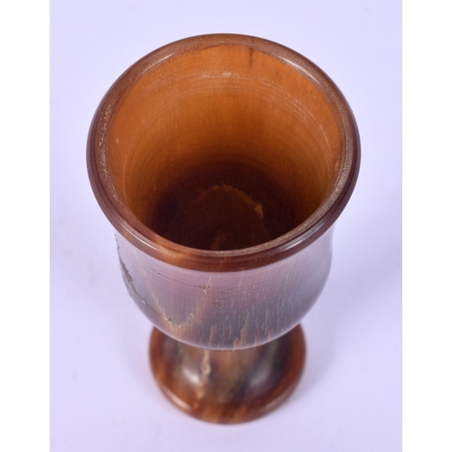53 - A 19TH CENTURY CHINESE CARVED RHINOCEROS HORN GOBLET of tiny proportions. 14 grams. 4.75 cm high.