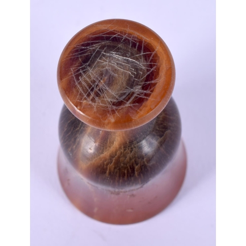 53 - A 19TH CENTURY CHINESE CARVED RHINOCEROS HORN GOBLET of tiny proportions. 14 grams. 4.75 cm high.