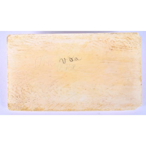 57 - A FINE 19TH CENTURY EUROPEAN DIEPPE CARVED IVORY RECTANGULAR PLAQUE depicting figures on horseback. ... 