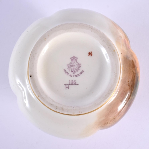 179 - Royal Worcester vase of moulded spherical shape painted with a brace of pheasants by Jas. Stinton, s... 