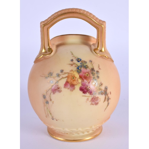 185 - Royal Worcester blush ivory violetear painted and gilded with flowers, shape 916, date code 1914. 10... 