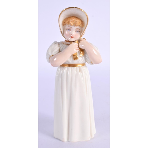 196 - Royal Worcester candlesnuffer of the Country Girl date code for 1904. 12cm high.