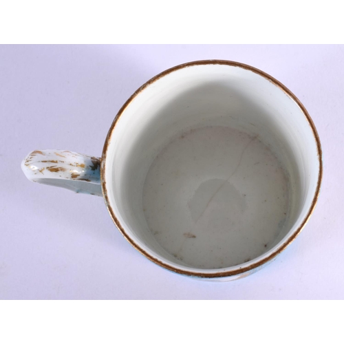 200 - Late 18th/early 19th c. Sevres mug, painted with three oval panels of birds in a landscape. 7.5cm hi... 