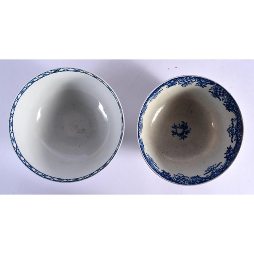 215 - 18th c. Chaffers Liverpool bowl painted with the Long Bridge pattern and Liverpool bowl printed with... 