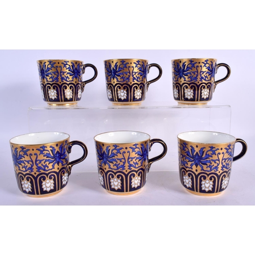 226 - 3rd Quarter of the 19th c. Coalport coffee service, six cups, saucers, side plates and 2 bread and b... 