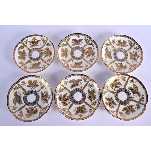 23 - A FINE RUSSIAN IMPERIAL ST PETERSBURG PORCELAIN TEASET painted with insects and flowers. Largest 20 ... 