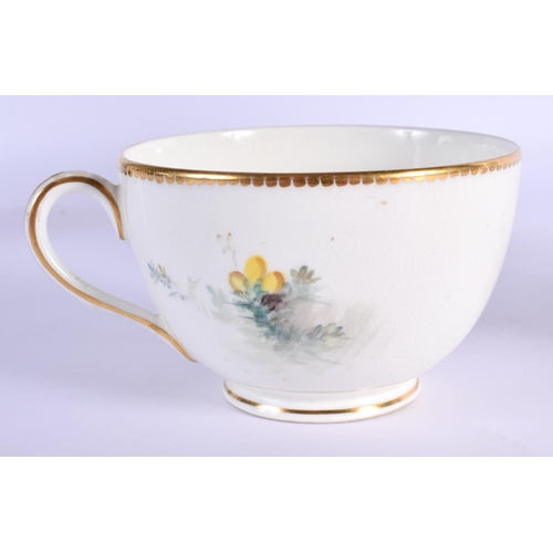 232 - Royal Worcester teacup and saucer painted with a Wren by W. Powell, signed date code for 1935.