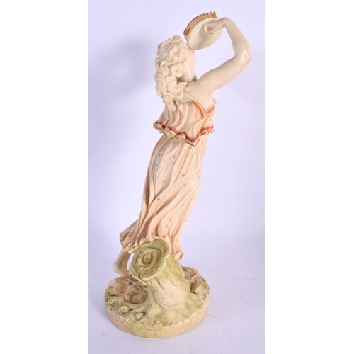 234 - Royal Worcester figure of Bacchante with cymbal date mark, shape 1441 c. 1892. 26cm high.