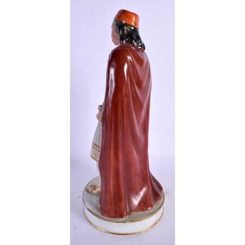 24 - A RARE LARGE 19TH CENTURY PARIS PORCELAIN FIGURAL SCENT BOTTLE formed as a man. 30 cm high.