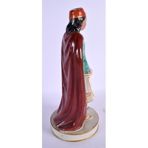 24 - A RARE LARGE 19TH CENTURY PARIS PORCELAIN FIGURAL SCENT BOTTLE formed as a man. 30 cm high.