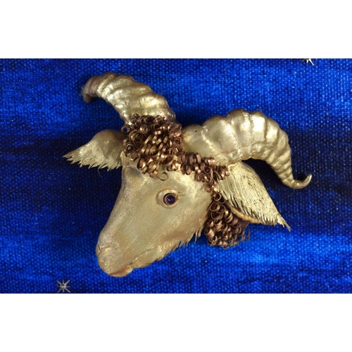 276 - A 1970S GOLD AND DIAMOND PLAQUE OF THE ARIES by William Tolliday for Garrard. 29 cm square.