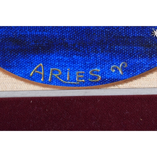 276 - A 1970S GOLD AND DIAMOND PLAQUE OF THE ARIES by William Tolliday for Garrard. 29 cm square.