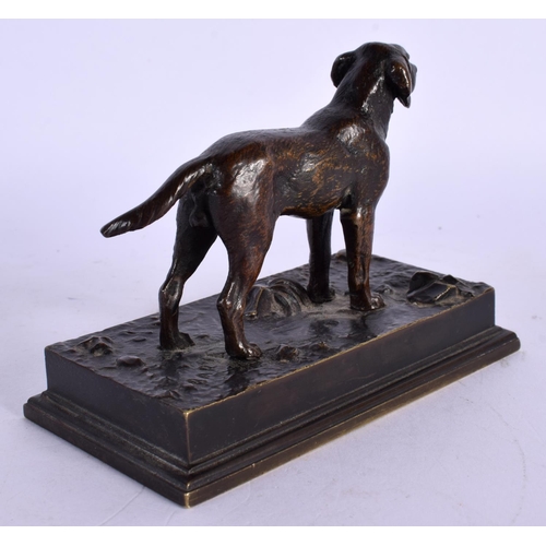 286 - Antoine Louis Bayre (19th Century) French, Bronze, Dog. 11 cm x 9 cm.