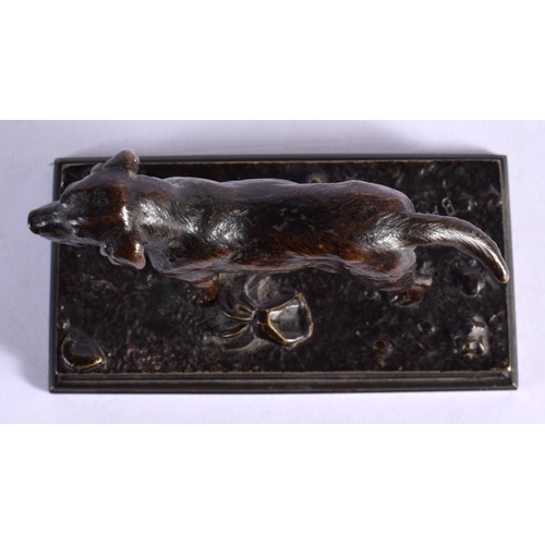 286 - Antoine Louis Bayre (19th Century) French, Bronze, Dog. 11 cm x 9 cm.