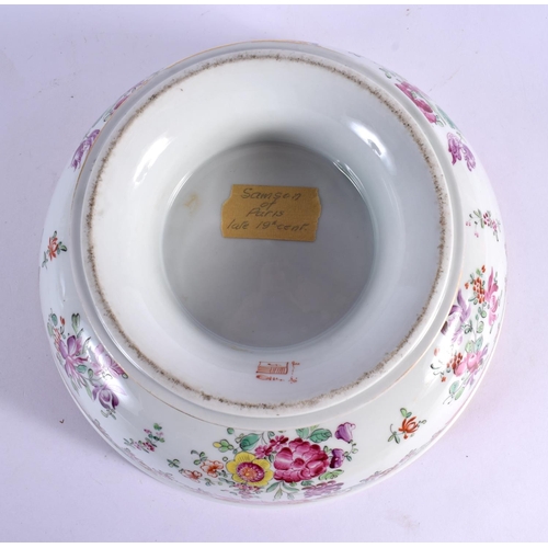 3 - A RARE 19TH CENTURY FRENCH SAMSONS OF PARIS PORCELAIN BOWL painted in the Chinese Export style. 27 c... 