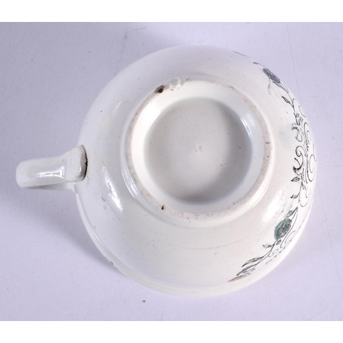 303 - A RARE ANTIQUE MINIATURE 'FOR A KISS' CHAMBER POT and an 1837 plate. 22 cm diameter. (2)