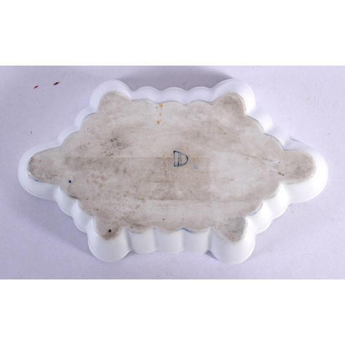 308 - AN ANTIQUE VIENNA PORCELAIN DISH. 15 cm x 8 cm.