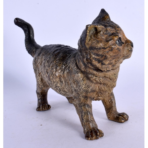 310 - A 19TH CENTURY AUSTRIAN COLD PAINTED CAT INKWELL Attributed to Franz Xavier, stamped Gesschultz. 15 ... 