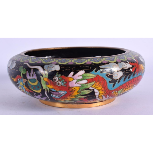 343 - AN EARLY 20TH CENTURY CHINESE CLOISONNE ENAMEL CENSER Late Qing/Republic, together three reverse pai... 