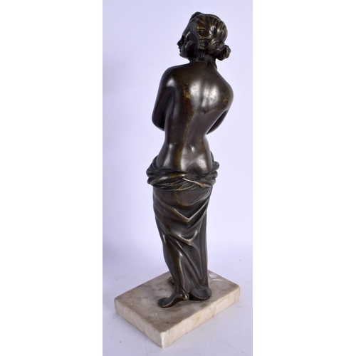 371 - European School (C1910) Bronze, Standing female. 33.5 cm high.