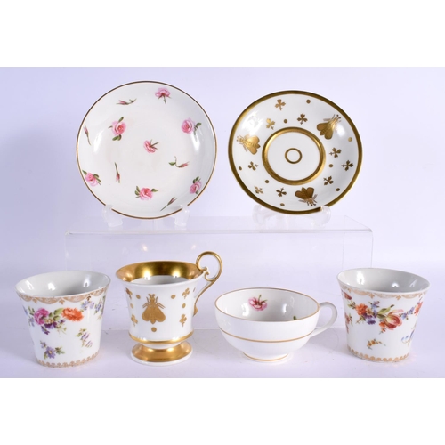 39 - A LIMOGES PORCELAIN CUP AND SAUCER together with a Derby cup etc. (6)