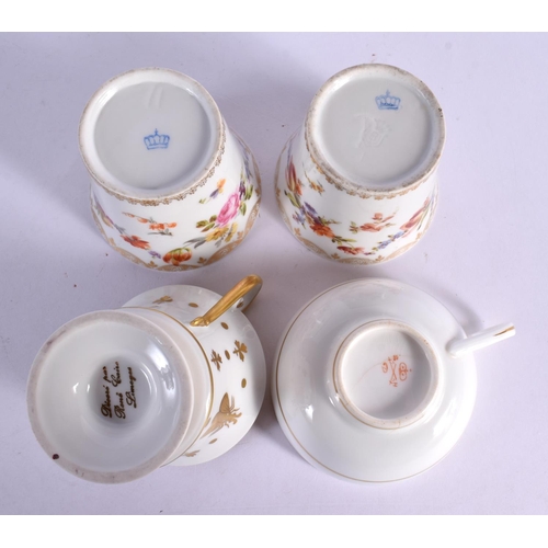 39 - A LIMOGES PORCELAIN CUP AND SAUCER together with a Derby cup etc. (6)