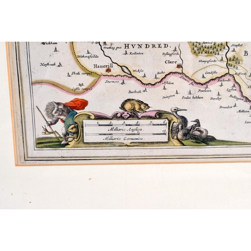 403 - AN ANTIQUE MAP OF SUFFOLK. 77 cm x 58 cm.