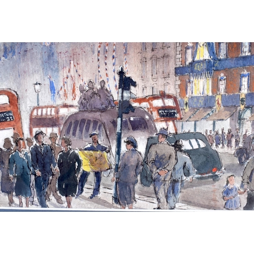 405 - English School (20th Century) Watercolour, London Scene. 72 cm x 50 cm.