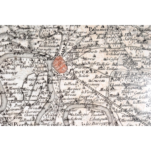 407 - A LARGE ANTIQUE FRENCH MAP. 100 cm x 68 cm.