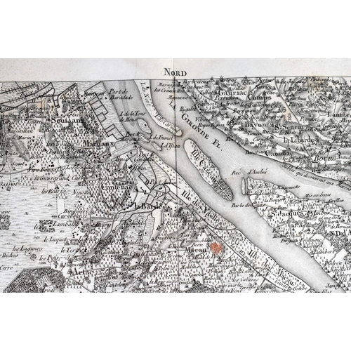 407 - A LARGE ANTIQUE FRENCH MAP. 100 cm x 68 cm.