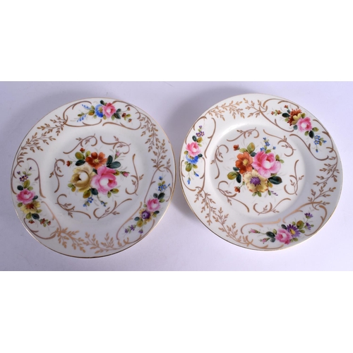 41 - A PAIR OF LATE 19TH CENTURY PARIS PORCELAIN PLATES together with Limoges salad dishes. (qty)