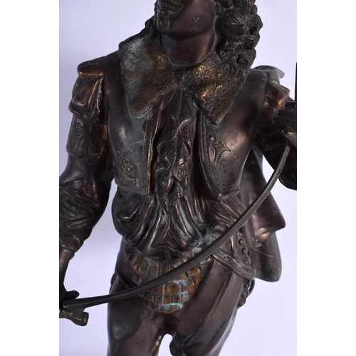 412 - European School (C1920) Bronze, Cavalier. 52 cm x 15 cm.