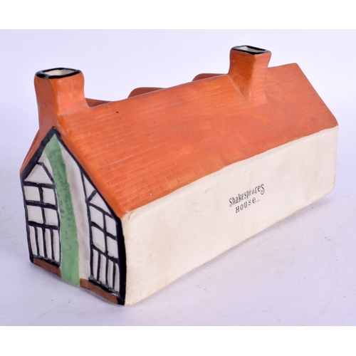 416 - A WILLOW ART PORCELAIN MODEL OF SHAKESPEARES HOUSE. 15 cm x 8 cm.