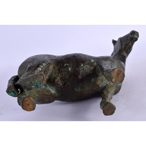 425 - A EUROPEAN BRONZE STUDY OF HORSE 20th Century. 16 cm x 16 cm.