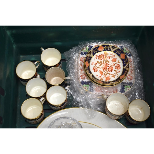 426 - A LARGE ANTIQUE MAPPIN & WEBB CANTEEN BOX together with assorted flatware and a box of porcelain. (q... 