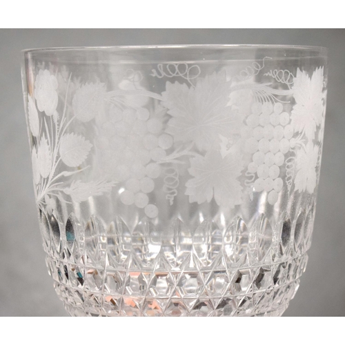 427 - A LARGE ANTIQUE CUT GLASS GOBLET. 29 cm x 15 cm.