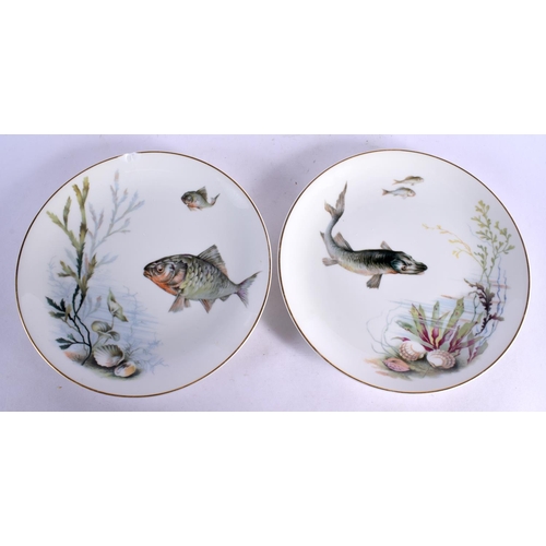 435 - A SET OF TEN ROSENTHAL FISH PLATES decorated with various under water scenes. 23 cm diameter. (10)