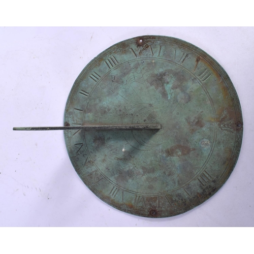 441 - AN ANTIQUE BRONZE SUN DIAL. 24 cm diameter.