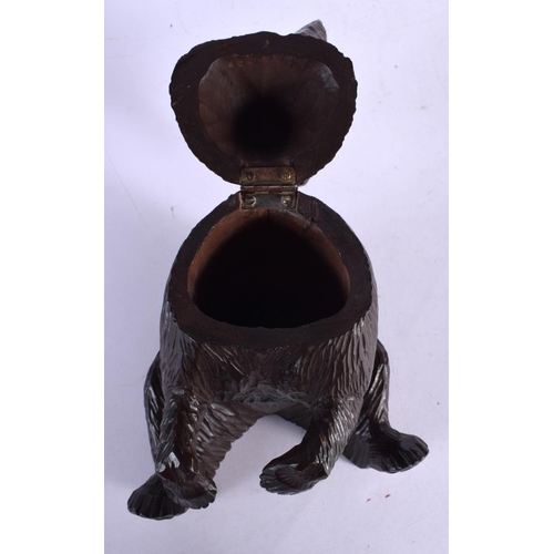 446 - AN EARLY 20TH CENTURY BAVARIAN BLACK FOREST BEAR TOBACCO JAR. 23.5 cm high.