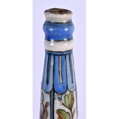 459 - A 19TH CENTURY PERSIAN ISLAMIC MIDDLE EASTERN ROSE WATER SPRINKLER painted with animals. 28 cm high.