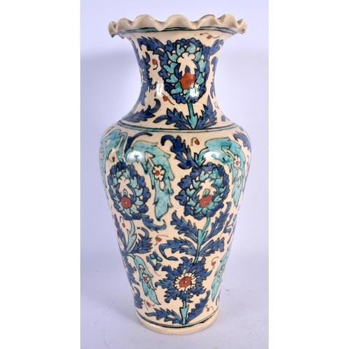 460 - A PERSIAN IZNIK MIDDLE EASTERN STYLE VASE. 29 cm high.