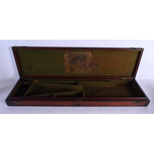 464 - AN ANTIQUE WILLIAM JOHN RIGBY GUN CASE. 83 cm x 24 cm.