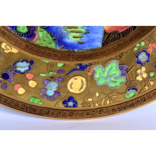 50 - A LARGE WEDGWOOD FAIRYLAND LUSTRE PORCELAIN PLATE by Daisy Makeig Jones. 22 cm diameter.